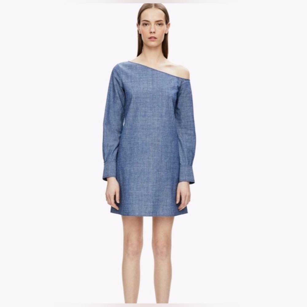 Theory Chambray Asymmetrical Dress
